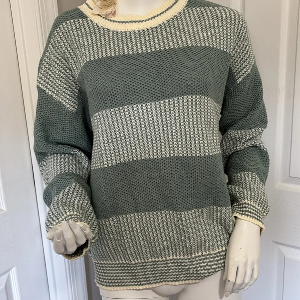 Hem & Thread Sage Striped Sweater - Picture 3 of 7